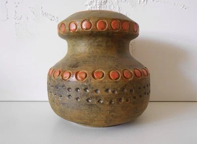 Alvino Bagni Autumn Sunset Raymor Mid Century Modern Italian Art Pottery Vase 8" - Image 1 of 4