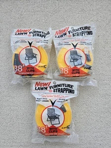 New Lawn Furniture Strapping Kit 38 Feet Completes One Chair Yellow White Moczik - Picture 1 of 6