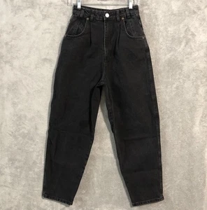 Jeans ZARA ultra alti plissettati US 2 larghi larghi neri donna reali 25x26 - Foto 1 di 12