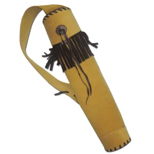 RECURVE/HORSE/COMPOUND/LONGBOW SUEDE LEATHER SHOULDER BACK ARROW QUIVER BAG - Picture 1 of 3