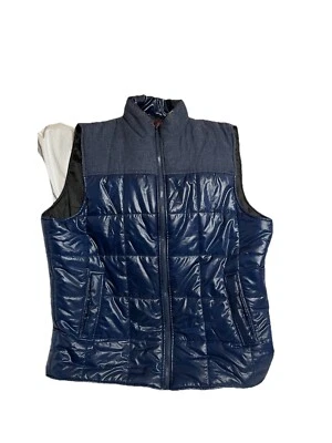 Coleman Outdoor Co Navy Blue Puffer Zip-Up Vest Men’s L Pockets Mock Neck - Image 1 of 3