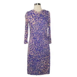 LK Bennett lila Leopardenmuster Tiermotiv Viskose niedriger Rücken Kleid Damengröße 8 - Bild 1 von 11
