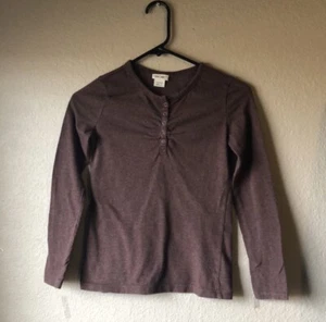 Cherokee Shirt Girls Y2K Dark Brown Long Sleeve Casual Shirt Top Sz Large 10/12 - Picture 1 of 10