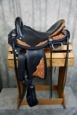 Western Endurance Hand Curved leather saddle with cow Softy seat/sizes 15"to 18"