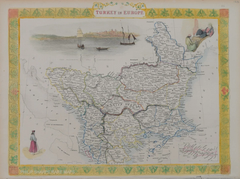 BOSNIA, SERBIA, MOLDOVA & MACEDONIA BY JOHN TALLIS CIRCA 1850 - Image 1 of 1