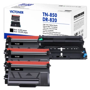 3-pk TN850/1-pk High Yield DR820 Toner fits for Brother HL-L6200DW MFC-L5900DW - Picture 1 of 7