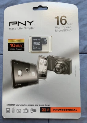PNY 16 GB Class 10 Micro SDHC Memory Card W Adapter - Image 1 of 2