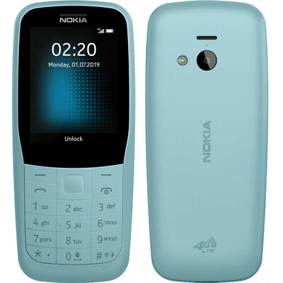 Original Nokia 220 Dual SIM Bluetooth Factory Unlocked LTE 4G Feature Phone Blue - Image 1 of 4