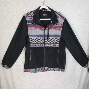 Hooey Fleece Jacket Mens M Black Aztec Print Western Zip-Up - Picture 1 of 10