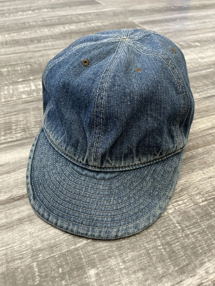 RRL Ralph Lauren Doble RL Azul Denim Gorra de Béisbol Temprana Para Hombres Talla Grande 62CM Foto 1 de 4