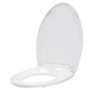 LumaWarm Heated Nightlight Elongated Closed Front Toilet Seat in White - Picture 1 of 9