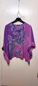 Bob Mackie Wearable Art Womans Flutter Blouse Sz L Light Weigh Summer Beach - Picture 1 of 7