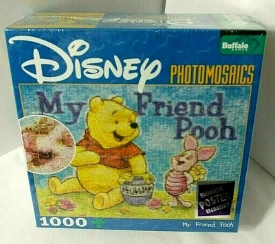 Disney MY FRIEND POOH  Puzzle Winnie Piglet Photomosaics 1000pc SEALED w/ Poster - Image 1 of 4