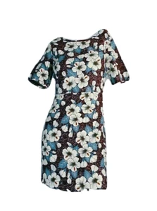 Yumi Frau Mini Kleid Half-Sleeve Retro ' Funky Wine Floral Fantasy Pre-loved 10 - Bild 1 von 8