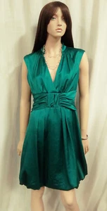 Nanette Lepore Bombay Kleid Jadegrün Blasensaum Gr. 10 tiefer V-Ausschnitt 348 $ - Bild 1 von 12