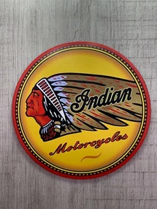 Indian Motorcycle MAGNET Vintage Style Quality Logo Type Die-cut round - Picture 1 of 1