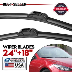 OEM Quality Windshield Wiper Blades Streak-Free Spotless 24inch+18inch 2 in Pack - Picture 1 of 12