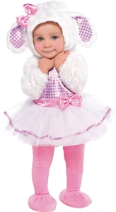 Baby Little Lamb Costume, 12- 24 Months, 1 Set, Pink/White - Picture 1 of 5