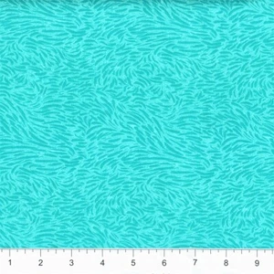 Caribbean Blue Tone on Tone Loose Leaf Tea Leaves 100% Cotton Fabric by 1/4 yard - Picture 1 of 1