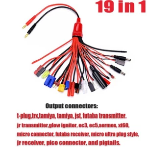 19 In 1 RC Lipo Battery Multi Charger Plug Adapter Converter Charging Cable - Picture 1 of 5