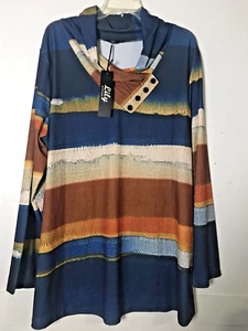 Lily Woman 2X Long Sleeve Colorful Pullover Lightweight Knit Top NWT - Picture 1 of 5