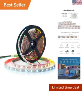 RGB WS2812B LED Strip - Chasing Effects, 16.4FT , Individually Addressable - Picture 1 of 11