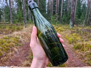 BOTELLA DE VIDRIO ORIGINAL ALEMANA DE LA PRIMERA GUERRA MUNDIAL H. G. SPRUDEL de BATALLAS DE NAVIDAD - Imagen 1 de 11