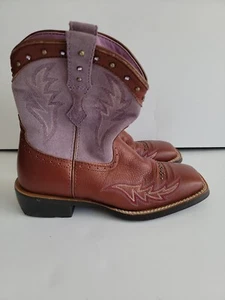 Ariat Fat Baby Cowboy boots Purple Suede Leather Size 5.5 RUNS SMALL READ - Picture 1 of 13