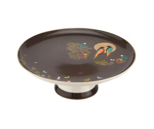 Portmeirion Sara Miller London Chelsea Gris Oscuro Pie Pastel Soporte Plato NUEVO - Imagen 1 de 9
