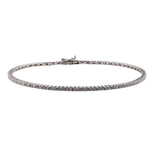 Pulsera Tenis Unisex de Oro Blanco 18KT y Circonitas 18,5 CM Nuevo Y Original - Imagen 1 de 5