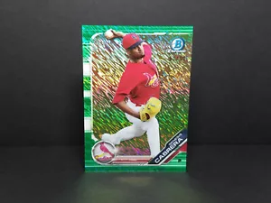 2019 Bowman Chrome #BCP-187 Genesis Cabrera, Cardinals - Green Shimmer (50/99) - Picture 1 of 3