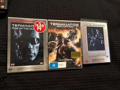 Terminator DVD LOT T2 + T3 + Salvation 3 Film Lot Region 4 Schwarzenegger Action - image 1 of 4