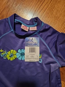 Kanu Surf Girls' Karlie UPF 50+ Sun Protective Rashguard Swim Shirt Sz 10 Purple - Picture 1 of 5