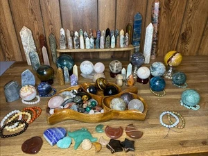 Crystal Rocks Sphere / Tower /bracelets Etc Lot - Picture 1 of 24