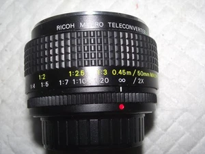 RICOH 2X MACRO TELECONVERTER FOR 50MM MACRO LENS, PENTAX PK, RICOH MOUNT - Picture 1 of 3
