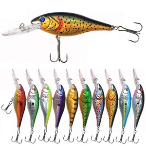 Crankbait Bass Fishing Lures, 10pcs Topwater Crank Baits Kit Hard Swimbaits A... - Picture 1 of 7