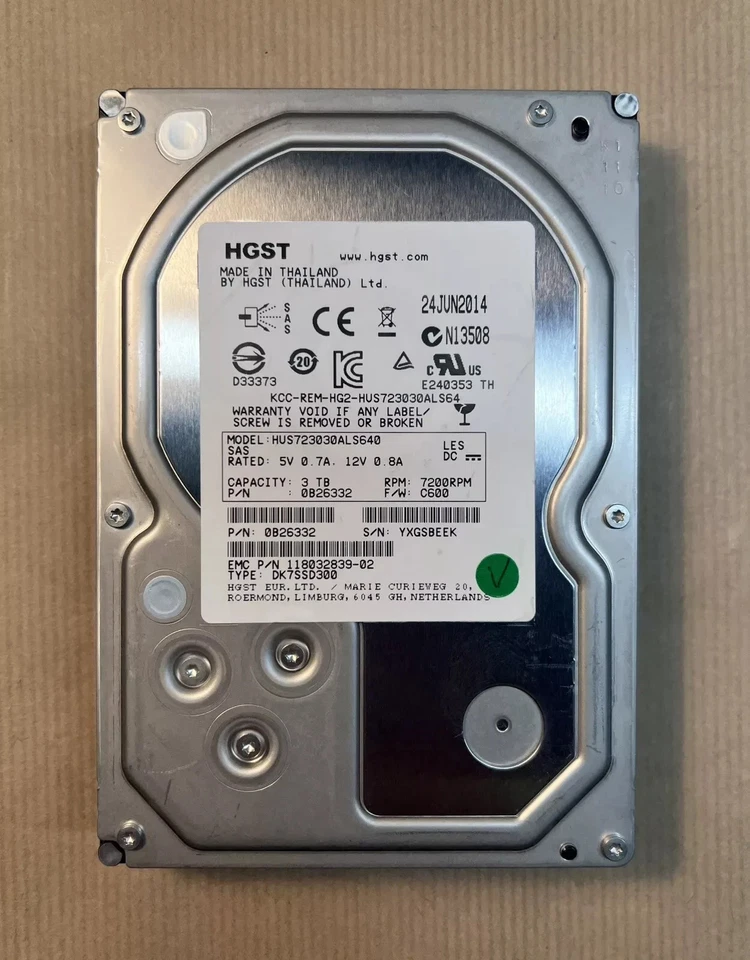 HGST HUS723030ALS640 3TB SAS 3.5" Hard Drive HDD RPM 7200 3 TB (TESTED) #1 - image 1 of 1