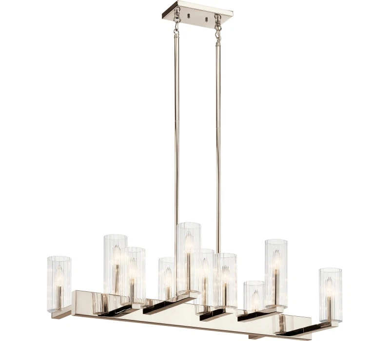 Kichler 44316PN Cleara Chandelier, 10-Light 600 Total Watts, Polished Nickel - Image 1 of 1