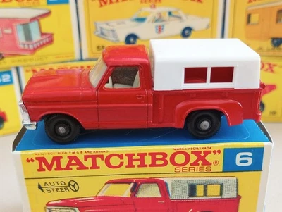 🔥1968 Lesney Matchbox #6 camioneta Ford con parrilla cromada ~ roja ~ ¡COMO NUEVA!!!🔥 Foto 1 de 4