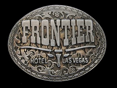 NF25122 HEBILLA CINTURÓN JUEGO VINTAGE AÑOS 70 **FRONTIER HOTEL LAS VEGAS** Foto 1 de 2
