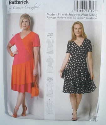 Vestido Butterick Pattern 6222 Connie Crawford Miss/Mujer 3-16 o 18W-44W Foto 1 de 2