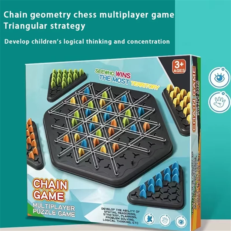 Fun Chain Triangle Game Interactive Peg Game Triangle Chess Board Game Xmas Gift - Image 1 of 4