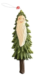 Department 56 Weihnachtsmann Gesicht Christbaumschmuck mit Kardinal 8" hoch - Bild 1 von 9