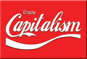 Pro Kapitalismus Coca-Cola Stil Antisozialismus Pro Trump Aufkleber 3 Zoll RUND - Bild 1 von 3