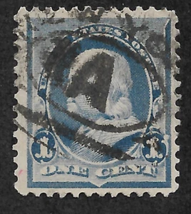 US #219v (1890) 1c - Used - VF - EFO: Flame on L1 -FBenjamin Franklin - Picture 1 of 3