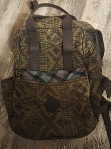 Zaino Pendleton lana cotone tela pelle Aztec Western Day Pack borsa a libro - Foto 1 di 12