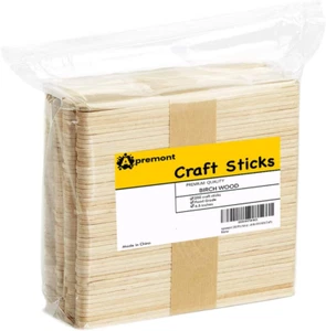 Natural Wooden Food Grade Craft Sticks - Ice Cream Stick  4.5" Length 200 Pcs - Picture 1 of 12