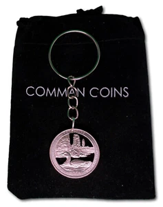 2018 Minnesota Cut Coin Keychain Voyageurs US State Park Quarter Jewelry - Picture 1 of 4