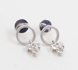 925 Sterling Silver Jewelry Crystal Quartz Silver Post Dangle Earring - Picture 1 of 6