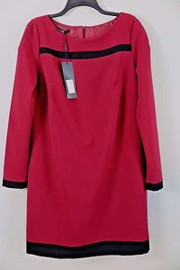 Neu mit Etikett Nife weinrot schwarz U-Boot-Ausschnitt Etuikleid Größe 42 UVP 167 $ - Bild 1 von 5